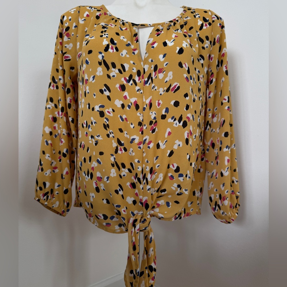 Women's Yellow Patterned Blouse